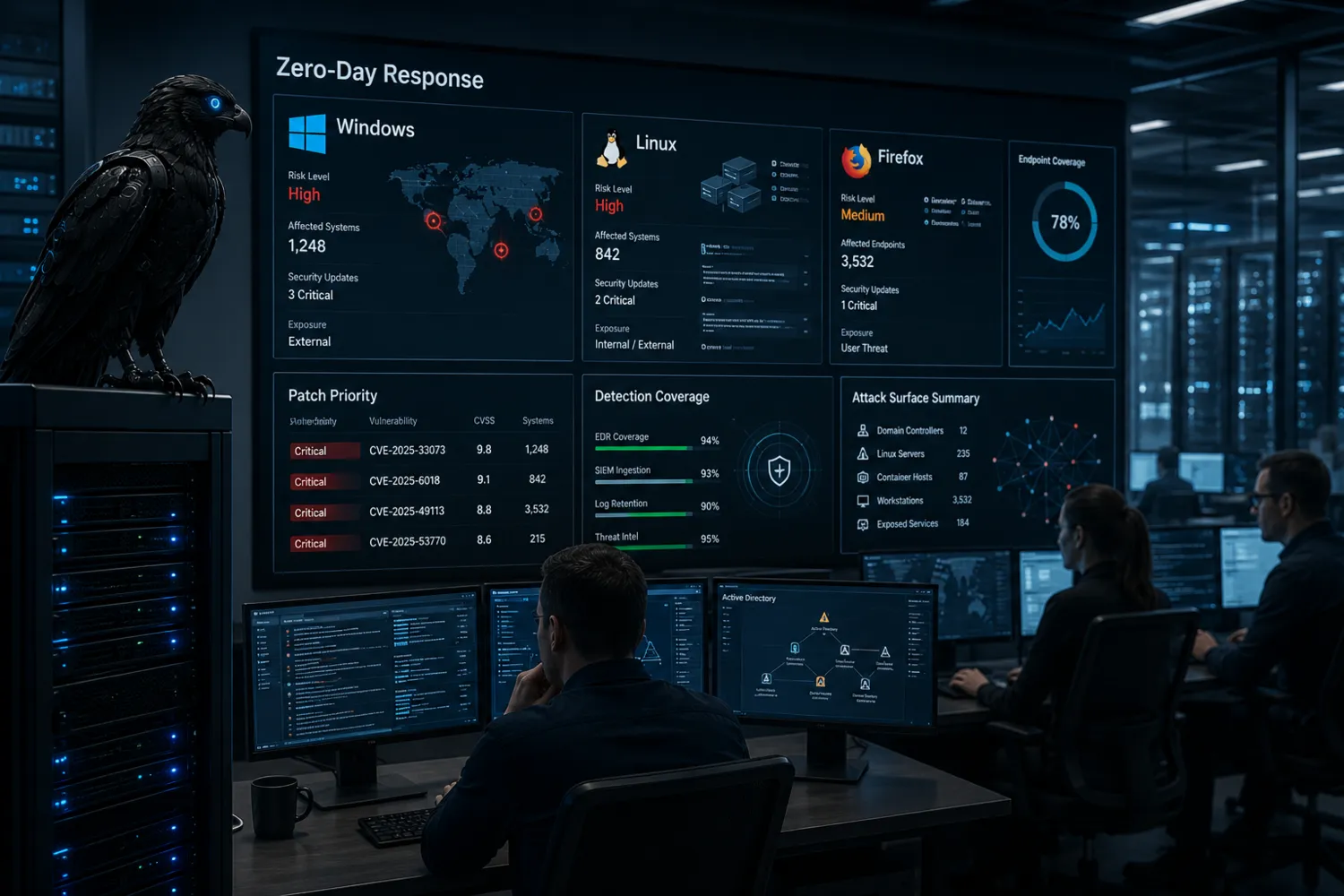 Security Monitoring Dashboard für Windows und Linux Systeme